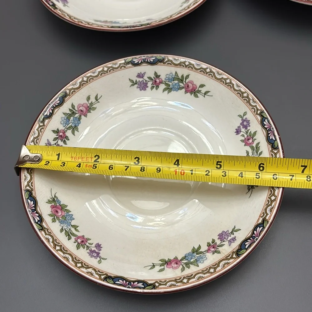JG MEAKIN saucers desert plates 6.5” SOL SUN 391413 FLORAL lot 6 VNTG England